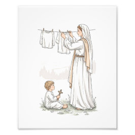 Küchenmadonna, katholischer Fotodruck