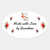 Küchenmagier Custom Retro Kochsticker Ovaler Aufkleber (Vorderseite)