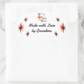 Küchenmagier Custom Retro Kochsticker Ovaler Aufkleber (Tasche)