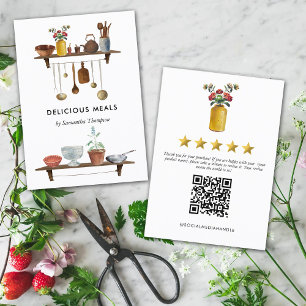 Küchenmahlzeit Chef Catering Bewertungsanfrage QR- Visitenkarte