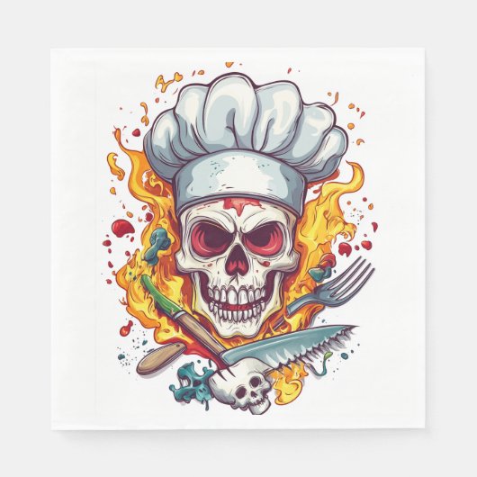 Küchenmeister Totenkopf Serviette (Vorderseite)