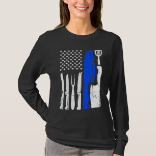 Küchenmesser Flagge USA Patriotischer Koch Flagge T-Shirt