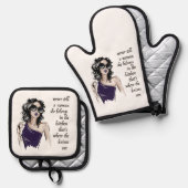 Küchenmesser gehören dazu ofenhandschuh & Topflappen-Set (Vorderseite/Rückseite)