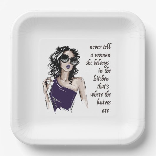 Küchenmesser gehören dazu pappteller (Vorderseite)