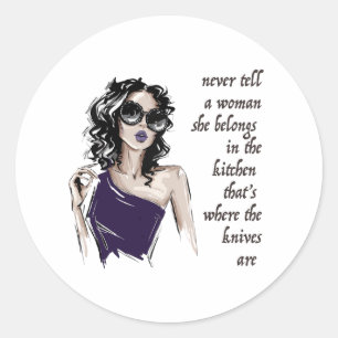 Küchenmesser gehören dazu runder aufkleber