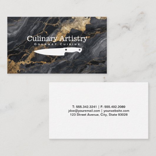 Küchenmesser | Goldschwarzer Marmor | KOCH Visitenkarte (Vorne/Hinten)