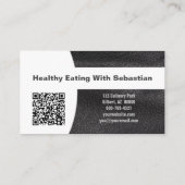 Küchenmesser Leder austauschbar Foto & QR-Code Visitenkarte (Rückseite)