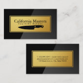 Küchenmesser | Schwarzer Glanz | Goldmetall Visitenkarte (Vorne/Hinten)