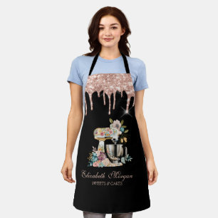 Kuchenmischer Blumen Rose Gold Tropfen Bäckerei Sc Schürze
