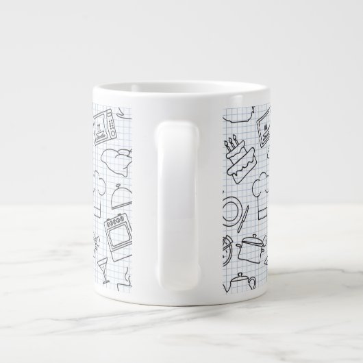 Küchenmuster 4 Jumbo-Tasse (Rückseite)