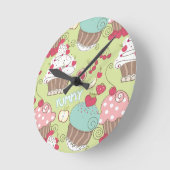 Kuchenmuster Runde Wanduhr (Winkel)