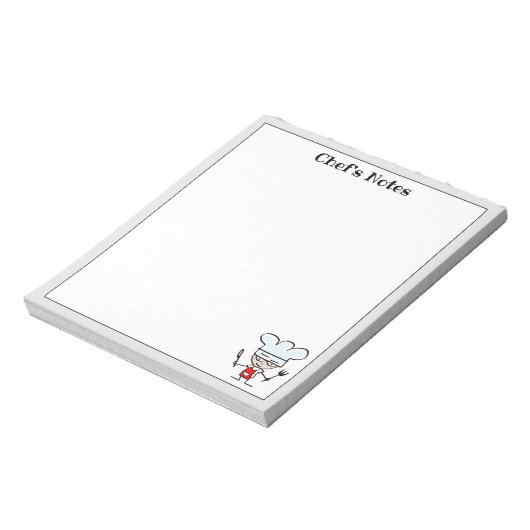 Küchennotebooks mit niedlichem Koch Cartoon Notizblock (Rotiert)