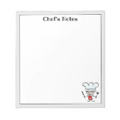 Küchennotebooks mit niedlichem Koch Cartoon Notizblock (Vorderseite)