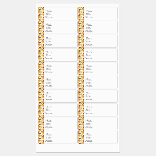 Küchenorganisation Food Labels Salad Muster Etiketten (Blatt)