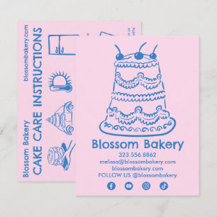 Kuchenpflegekarten-Anweisungen Bäckerei Hochzeit G Dankeskarte