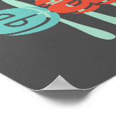 Küchenplakat essen farbigen Text auf Holzkohle gra Poster (Ecke)