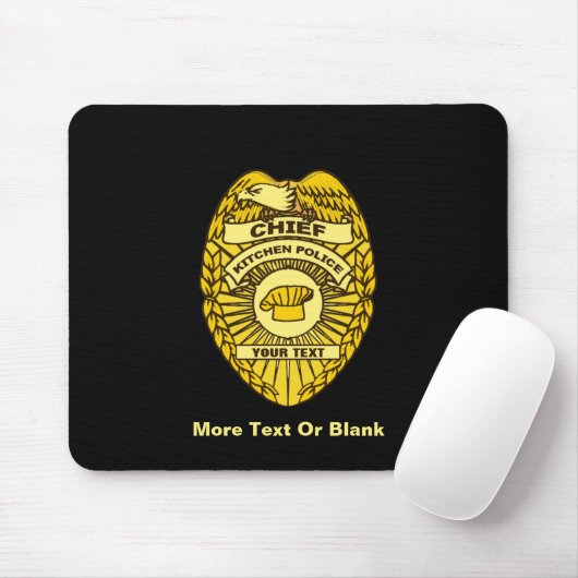Küchenpolizei-Abzeichen des Chefs Mousepad (Mit Mouse)