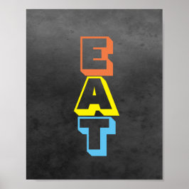 Küchenposttypografie, farbenfroh, modern poster