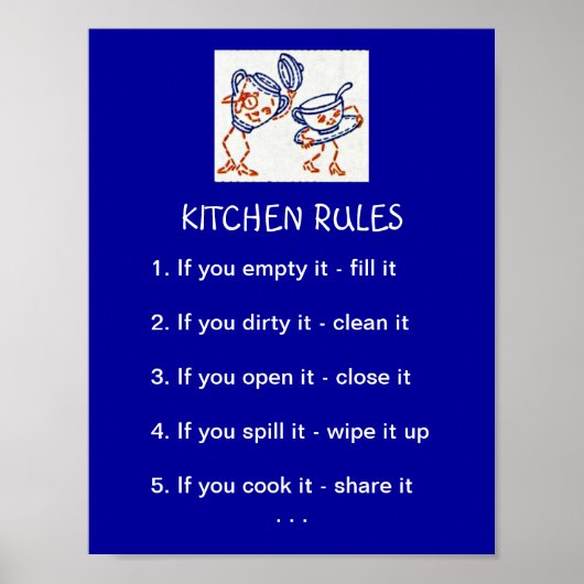 Küchenregeln Poster (Vorne)