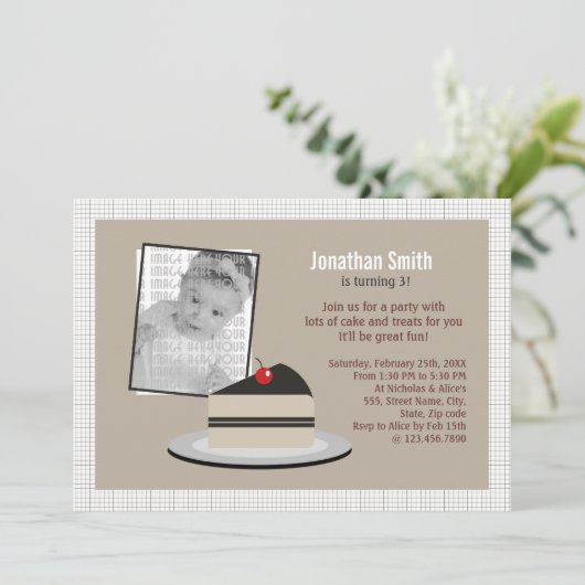 Kuchenscheibe Einladung (Stehend Vorderseite)