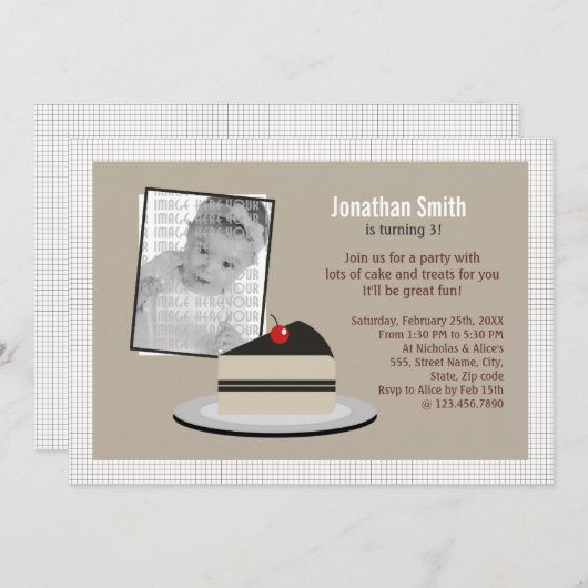 Kuchenscheibe Einladung (Vorne/Hinten)