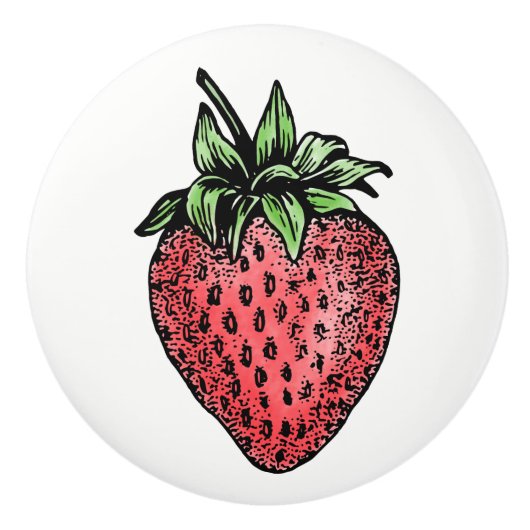 Küchenschrank Makeover Erdbeere Keramikknauf (Vorderseite)