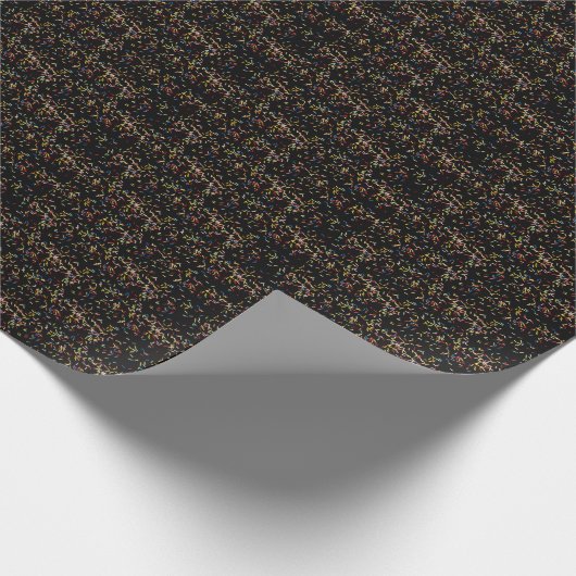 Kuchensprinkles auf schwarz geschenkpapier (Ecke)