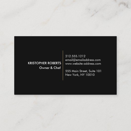 Küchentollage Imitate Gold/Grau Visitenkarte (Rückseite)