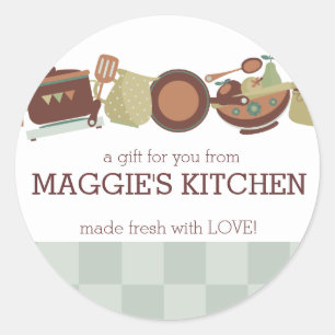 Küchentöpfe Küchenutensilien Kochen Catering Koch Runder Aufkleber