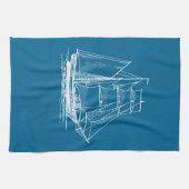 Küchentuch Blaues Segelschiff Schiff nautisch (Horizontal)