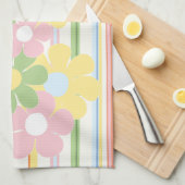 Küchentuch "Blume & Streifen" (Viertel Falte)