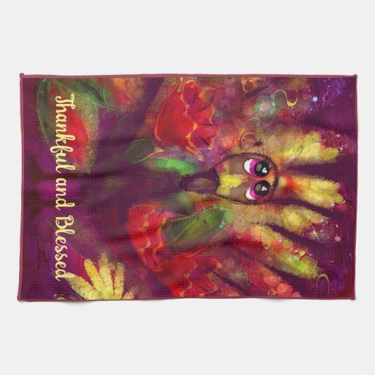Küchentuch Dankbar gesegnet Whimsical Türkei (Horizontal)