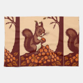 🐿️ Küchentuch Eichhörnchen im Herbst – Trockentuc (Horizontal)
