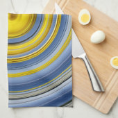 Küchentuch gelb-blaue Spirale (Viertel Falte)