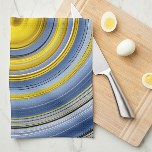 Küchentuch gelb-blaue Spirale (Viertel Falte)