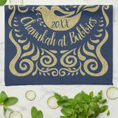 Küchentuch "Happy Chanukah Blackboard Dove" (Gefaltet)