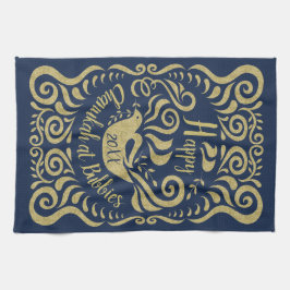 Küchentuch "Happy Chanukah Blackboard Dove"