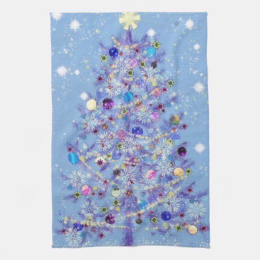 Küchentuch mit dekoriertem Weihnachtsbaum (Vertikal)