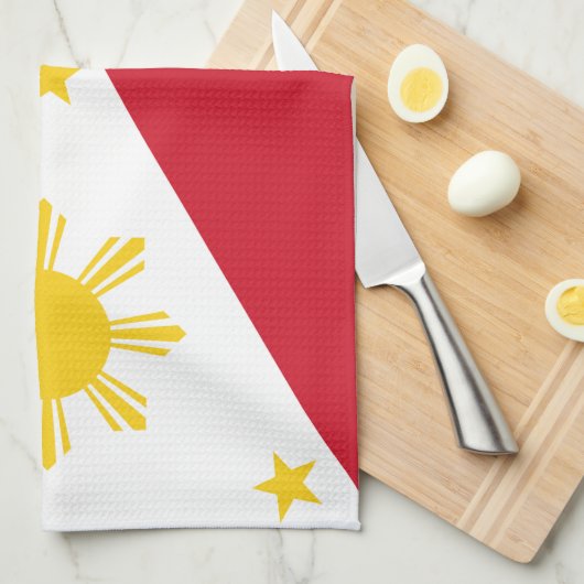 Küchentuch mit Fahne der Philippinen (Viertel Falte)