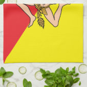 Küchentuch mit Fahne Sizilien, Italien (Gefaltet)