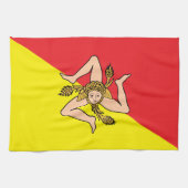 Küchentuch mit Fahne Sizilien, Italien (Horizontal)
