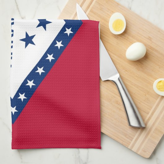 Küchentuch mit Fahne von Arkansas, USA. (Viertel Falte)