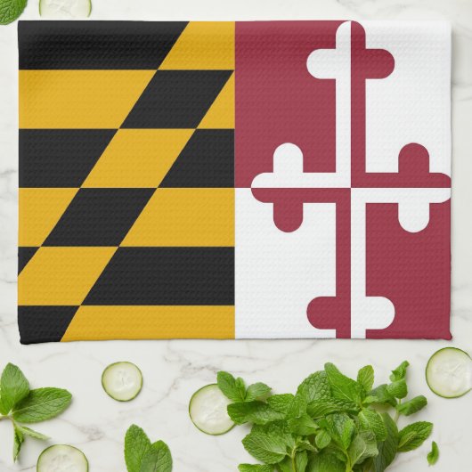 Küchentuch mit Fahne von Maryland, USA. (Gefaltet)