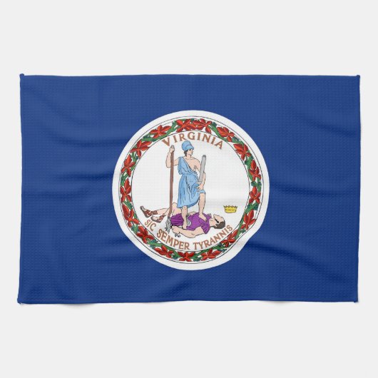 Küchentuch mit Fahne von Virginia, USA. (Horizontal)