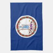 Küchentuch mit Fahne von Virginia, USA. (Vertikal)