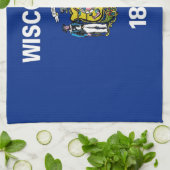 Küchentuch mit Fahne von Wisconsin, USA. (Gefaltet)