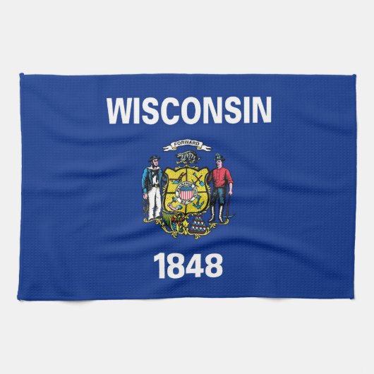 Küchentuch mit Fahne von Wisconsin, USA. (Horizontal)