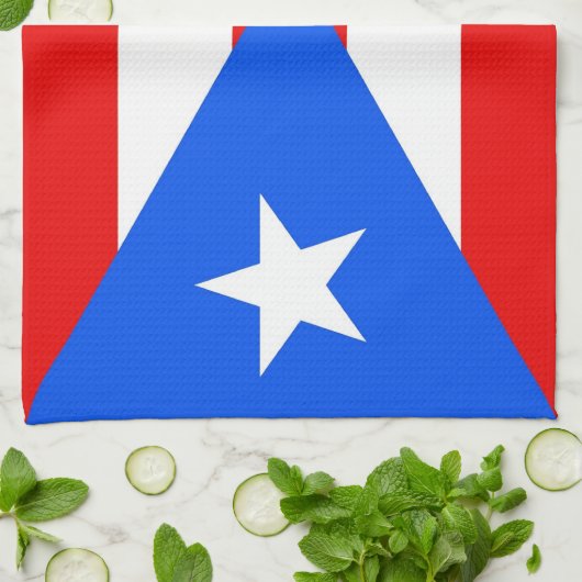 Küchentuch mit Flag von Puerto Rico, USA. (Gefaltet)