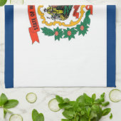 Küchentuch mit Flag von West Virginia, USA. (Gefaltet)