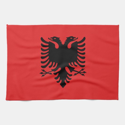 Küchentuch mit Flagge Albaniens (Horizontal)